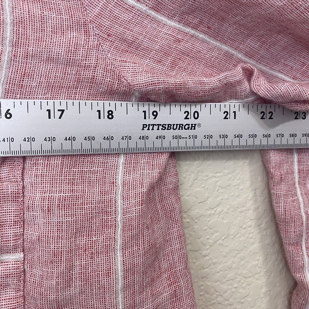 Habitat Shirt Top Size Small Linen Red White Button Front - Picture 5 of 8